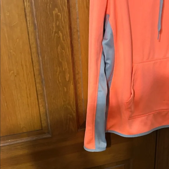 Danskin Now Vibrant Orange Hoodie with Gray Trim Large. 12/14 some wear - Picture 5 of 14